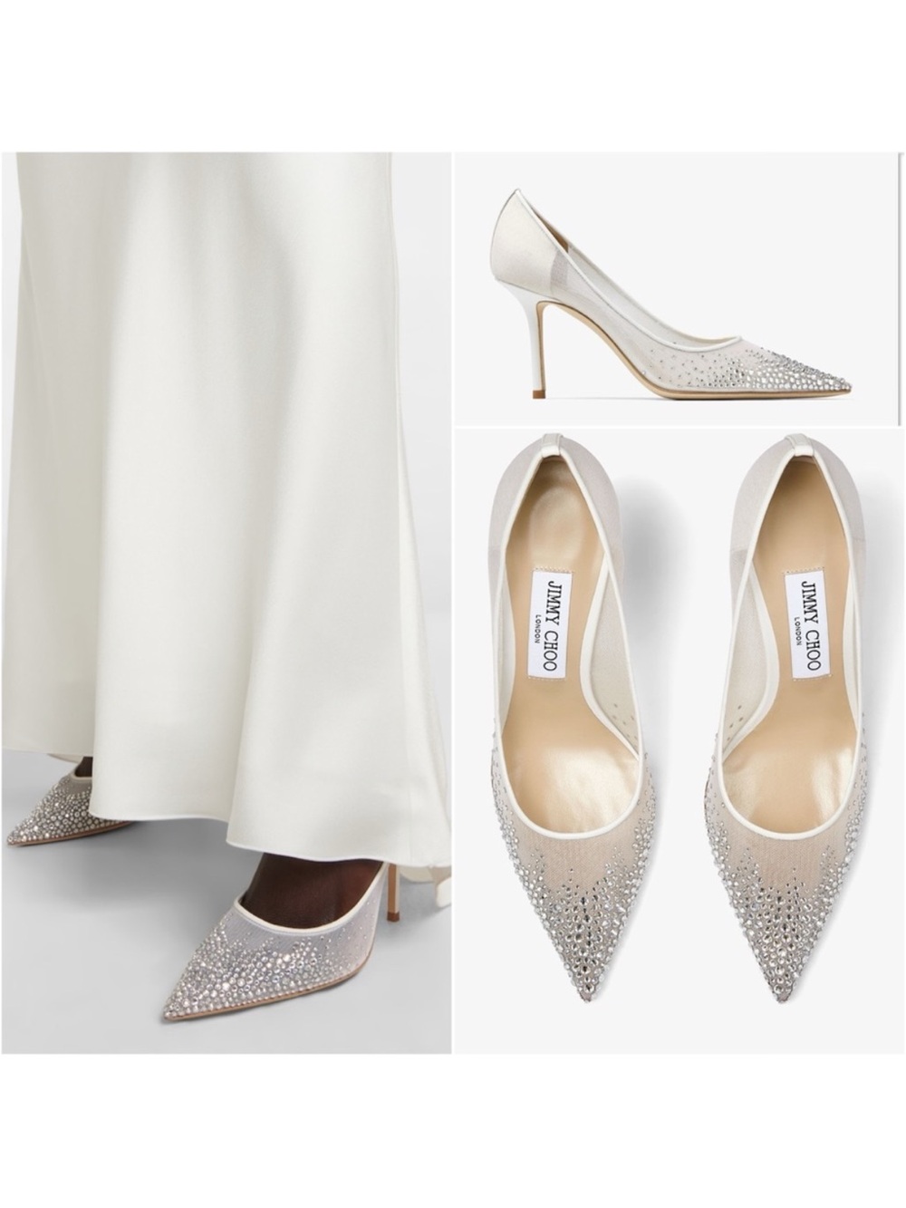 Jimmy Choo Love 85 crystal-embellished mesh pumps $1,395 38